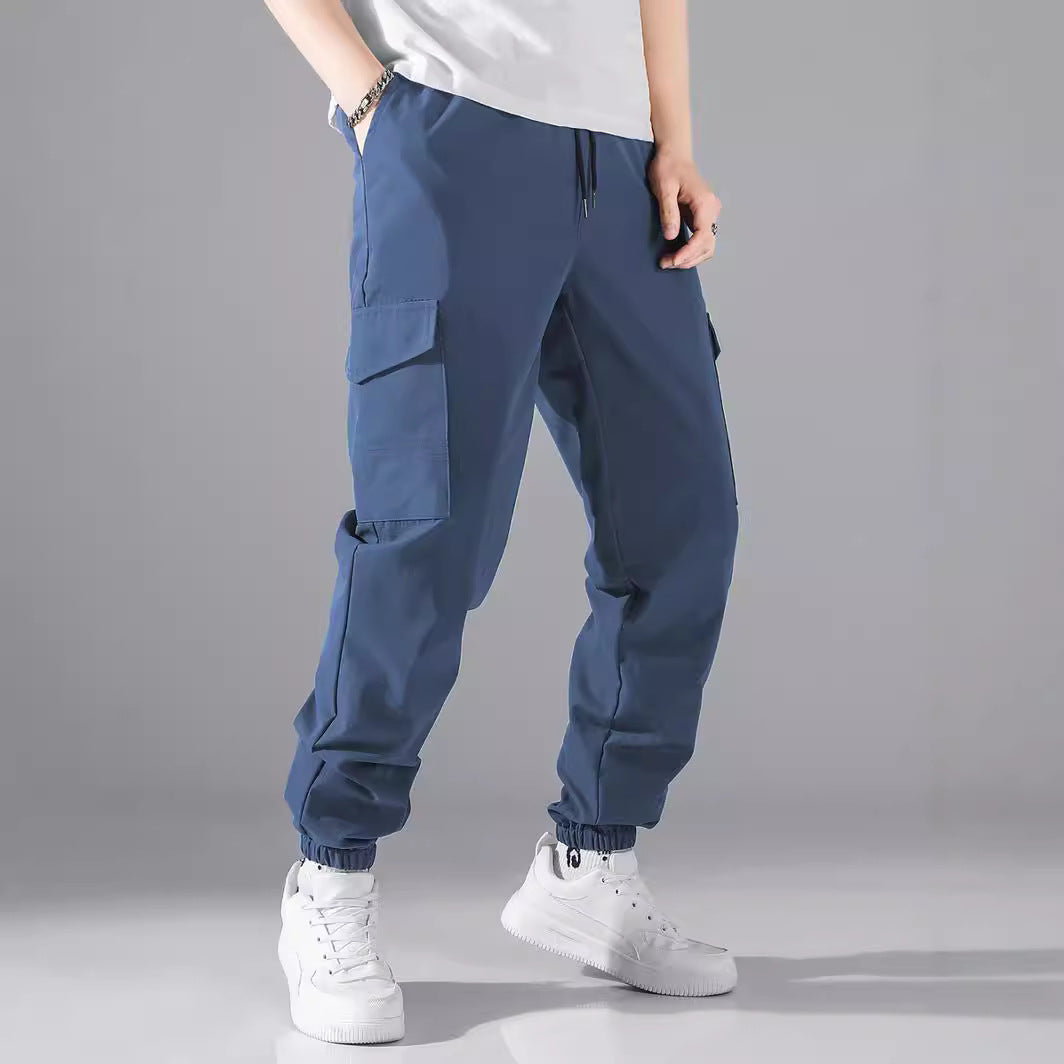 Pantalon cargo décontracté pour hommes avec taille élastique et poches latérales pratiques Chic und Stil