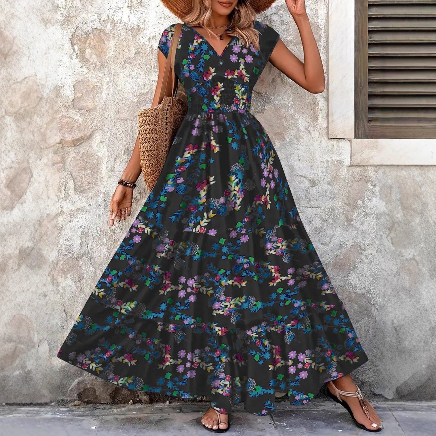 Robe maxi femme avec motif paisley floral et coupe flatteuse Chic und Stil