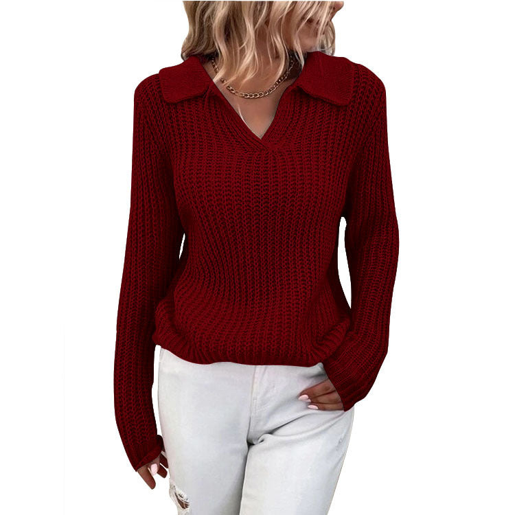 Pull en tricot pour femmes avec un col élégant et une coupe décontractée Chic und Stil
