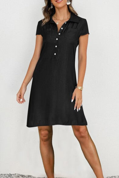 Robe polo pour femme avec décolleté à boutons et poches poitrine Chic und Stil