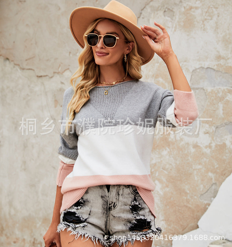 Pull-over et tricot de transition pour femmes avec coupe décontractée et blocs de couleur stylés Chic und Stil