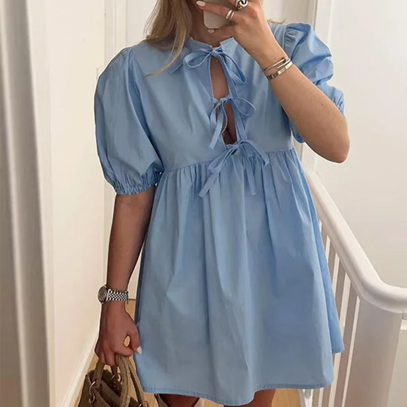 Robe mini à motif léopard froncé pour femmes Chic und Stil