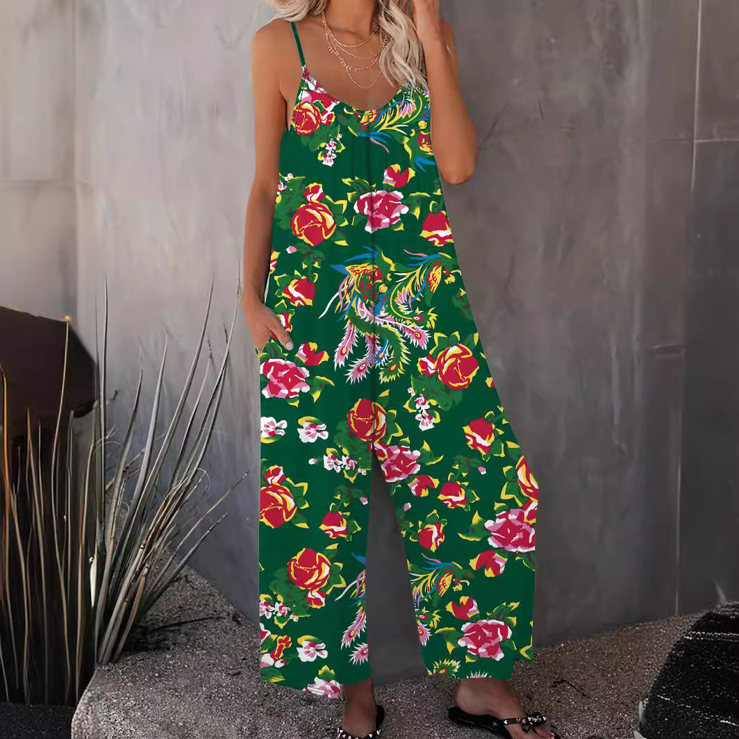 Dame combinaison légère avec design floral et bretelles réglables Chic und Stil