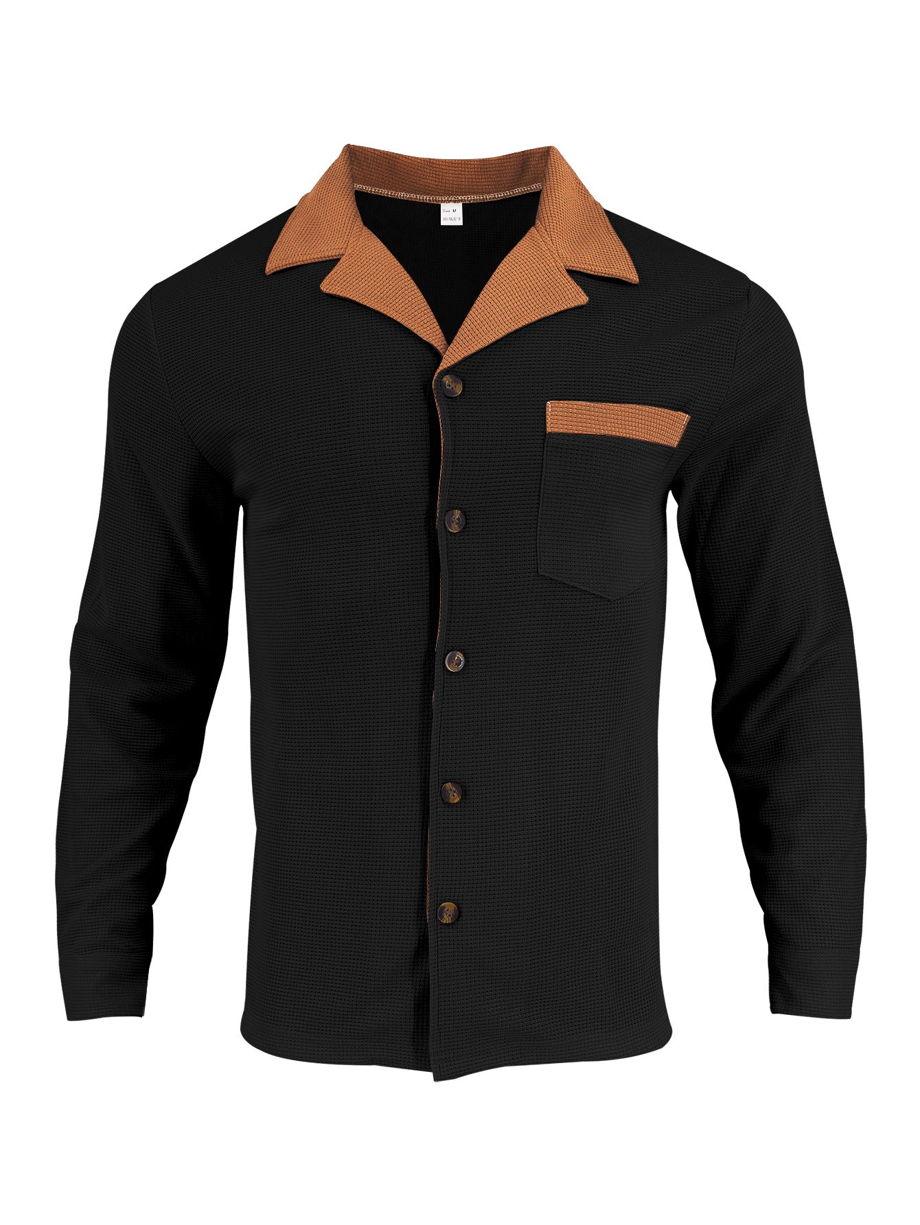 Chemise de luxe pour hommes au design structuré avec col contrasté et poche poitrine pratique Chic und Stil