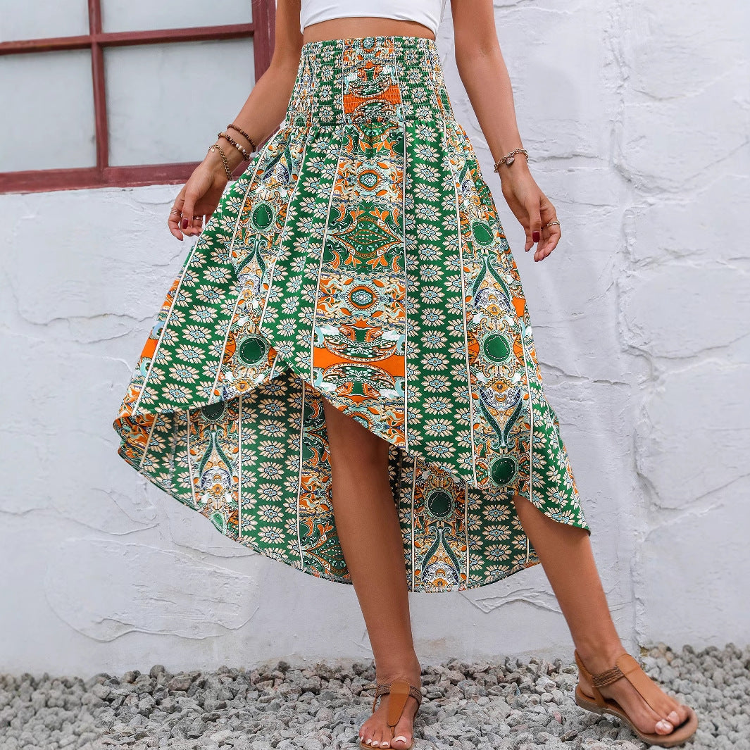 Jupe maxi femme avec coupe asymétrique et design floral Chic und Stil