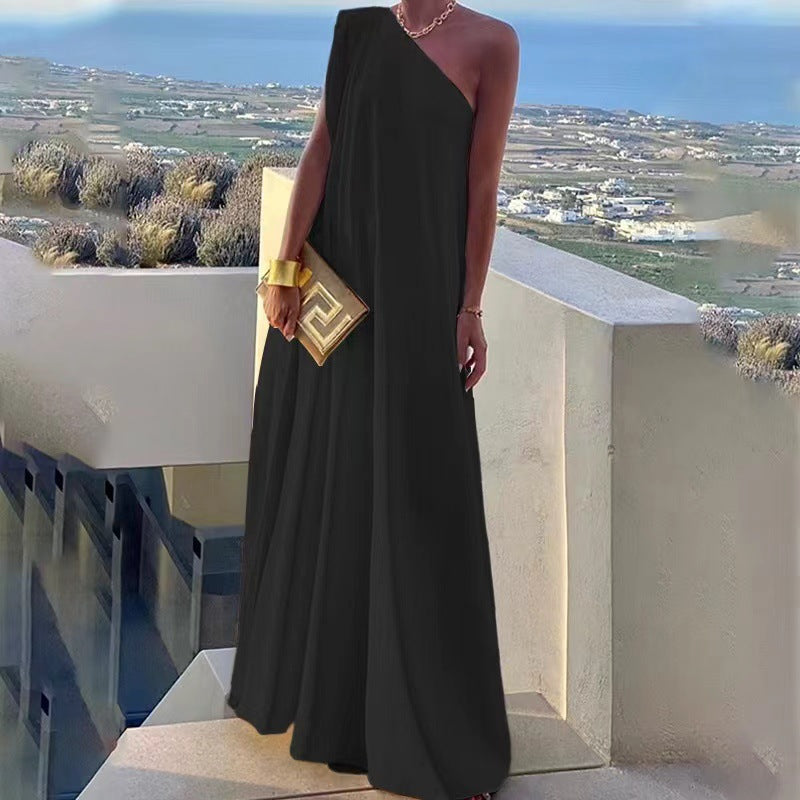 Robe maxi à épaule unique Chic und Stil pour femmes