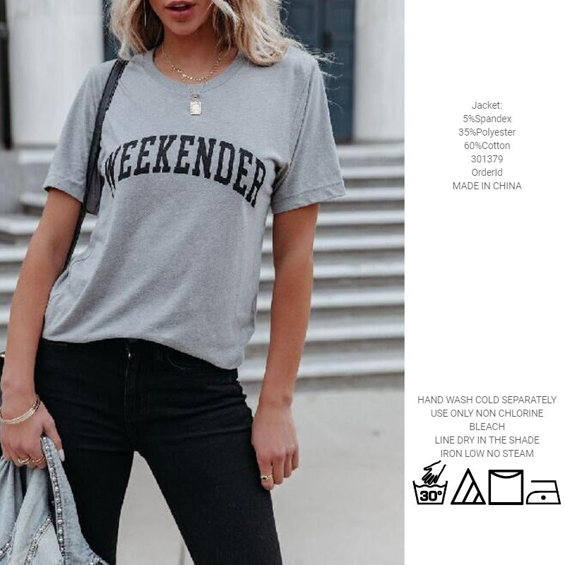T-shirt graphique décontracté pour femmes Chic und Stil