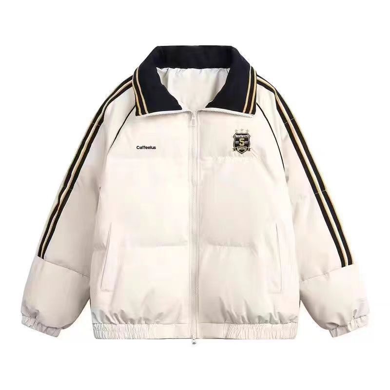 Dame Veste matelassée sportive avec des bandes contrastées et un col haut Chic und Stil