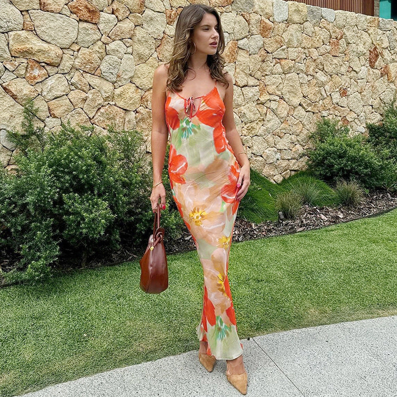Robe Maxi Brodée Florale Chic und Stil