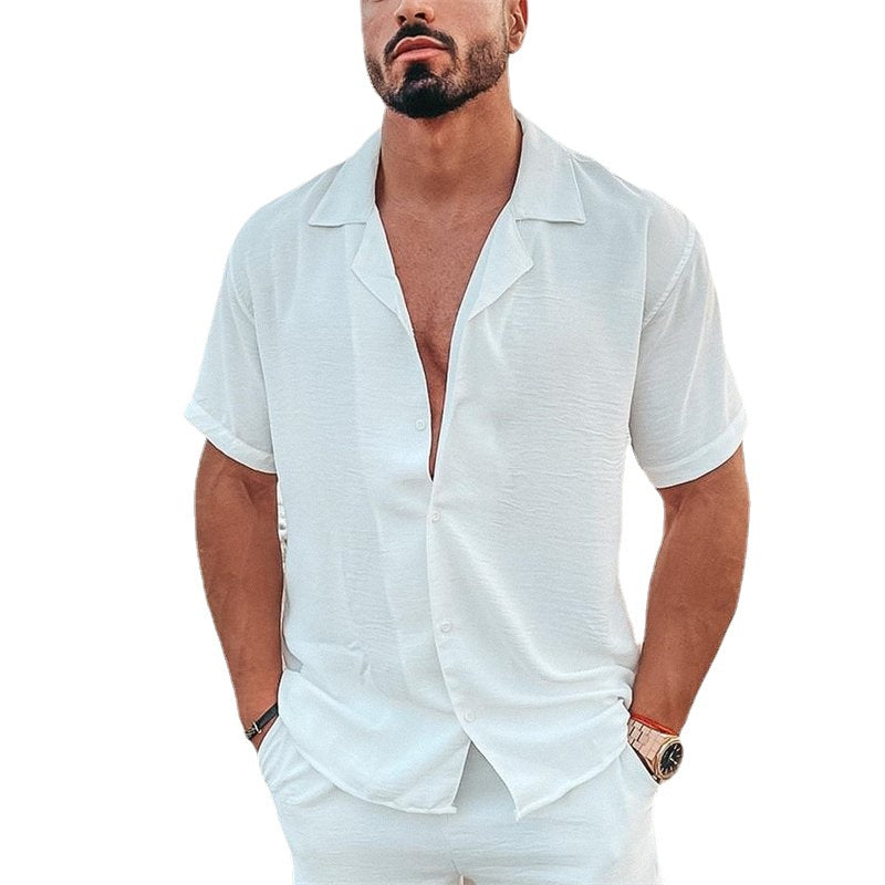 Chemise à manches courtes pour hommes avec tissu léger et col classique Chic und Stil