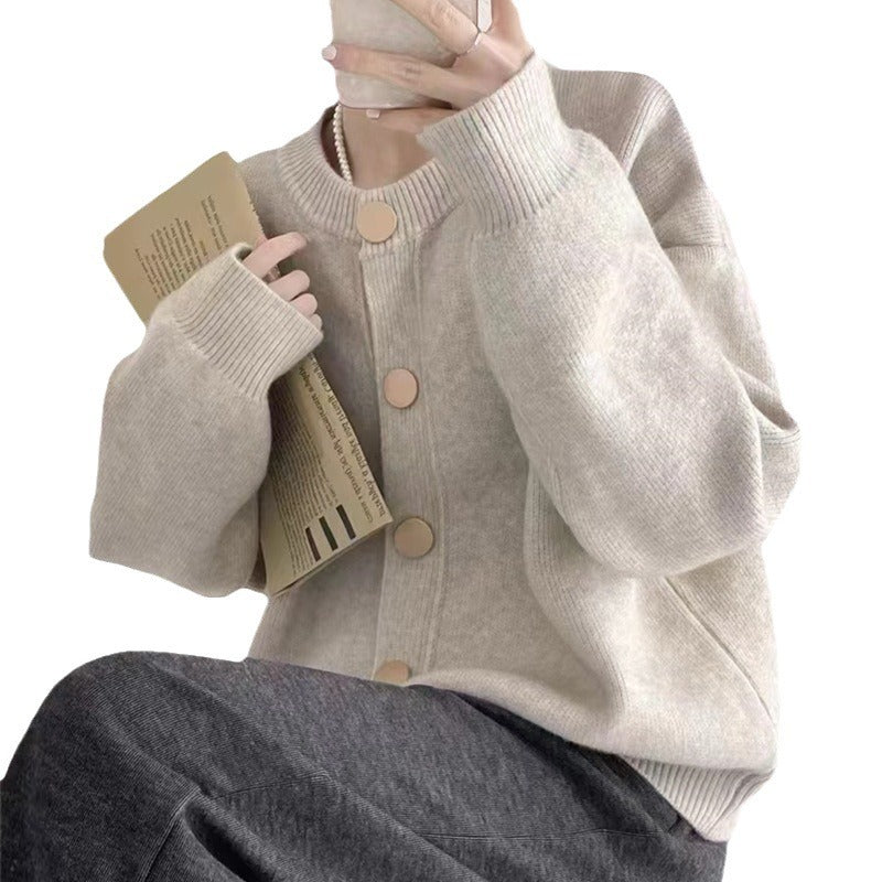 Cardigan en tricot décontracté pour femme avec des boutons contrastants Chic und Stil