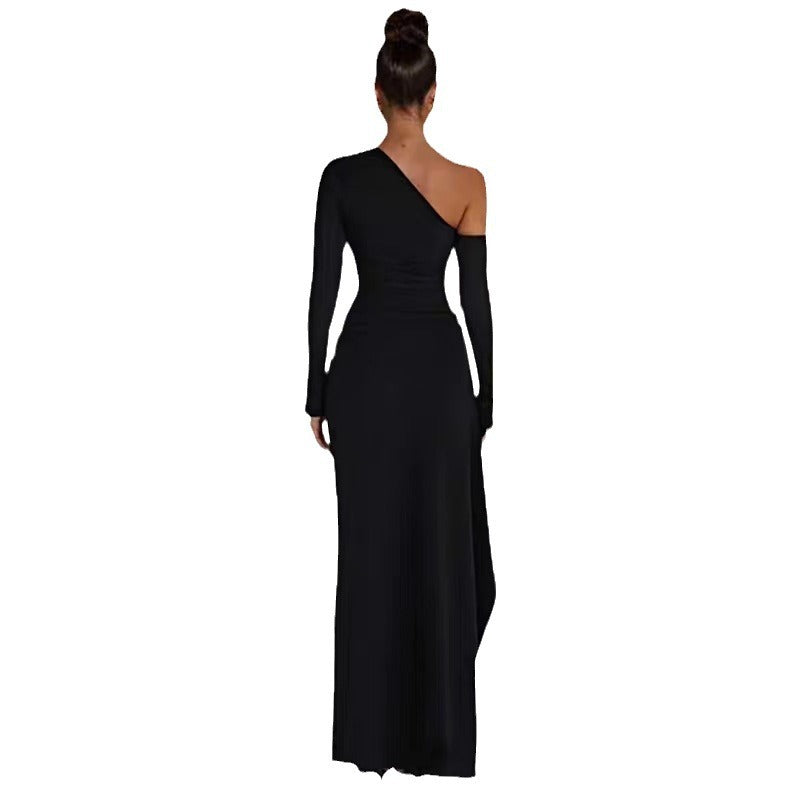 Robe de soirée à une épaule à fente haute Chic und Stil