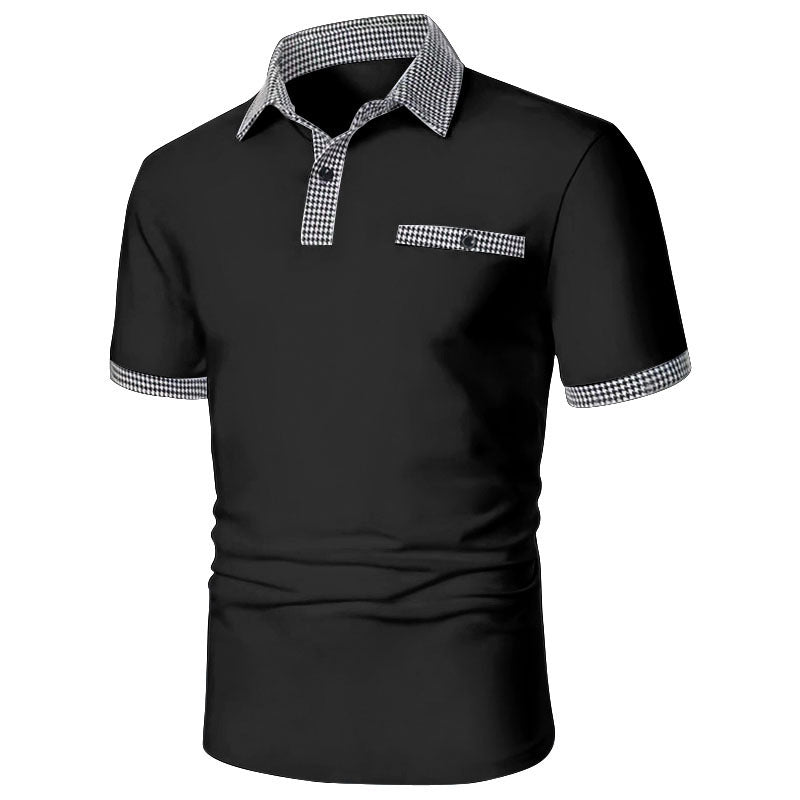 Polo-shirt à manches courtes stylé pour hommes avec des accents à carreaux Chic und Stil