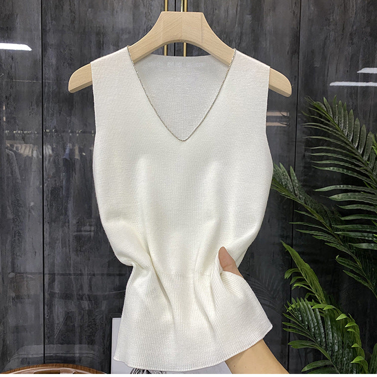 Pull en maille élégant à col en V pour femmes Chic und Stil