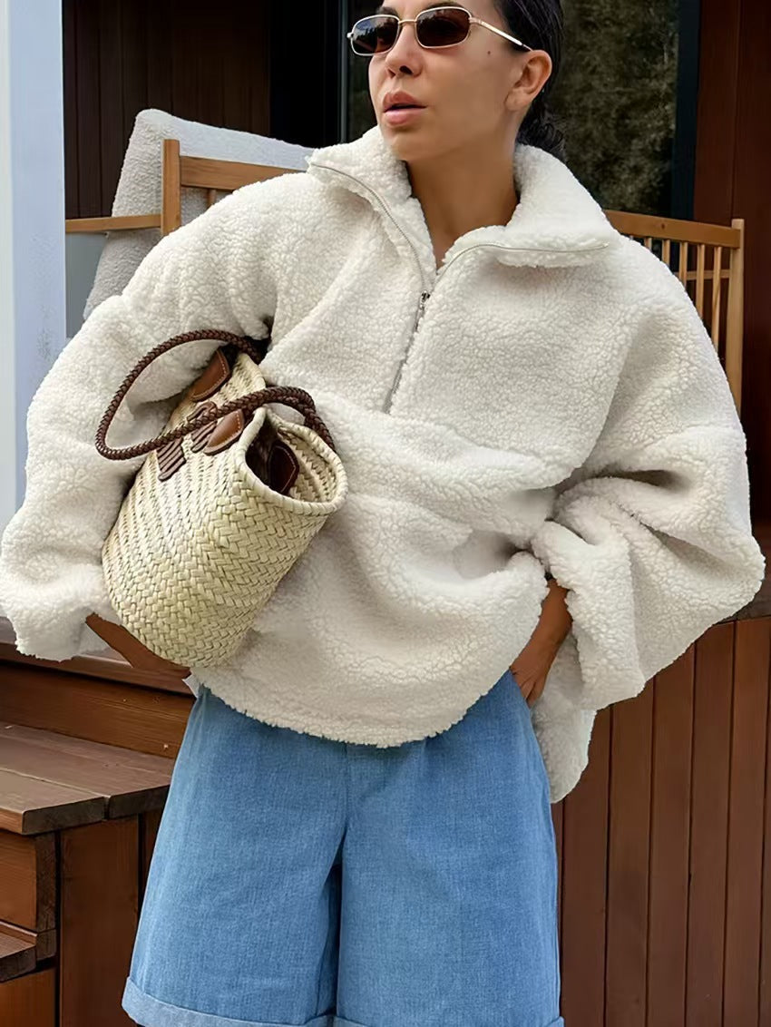 Pull-over en polaire pour femmes avec col haut Chic und Stil