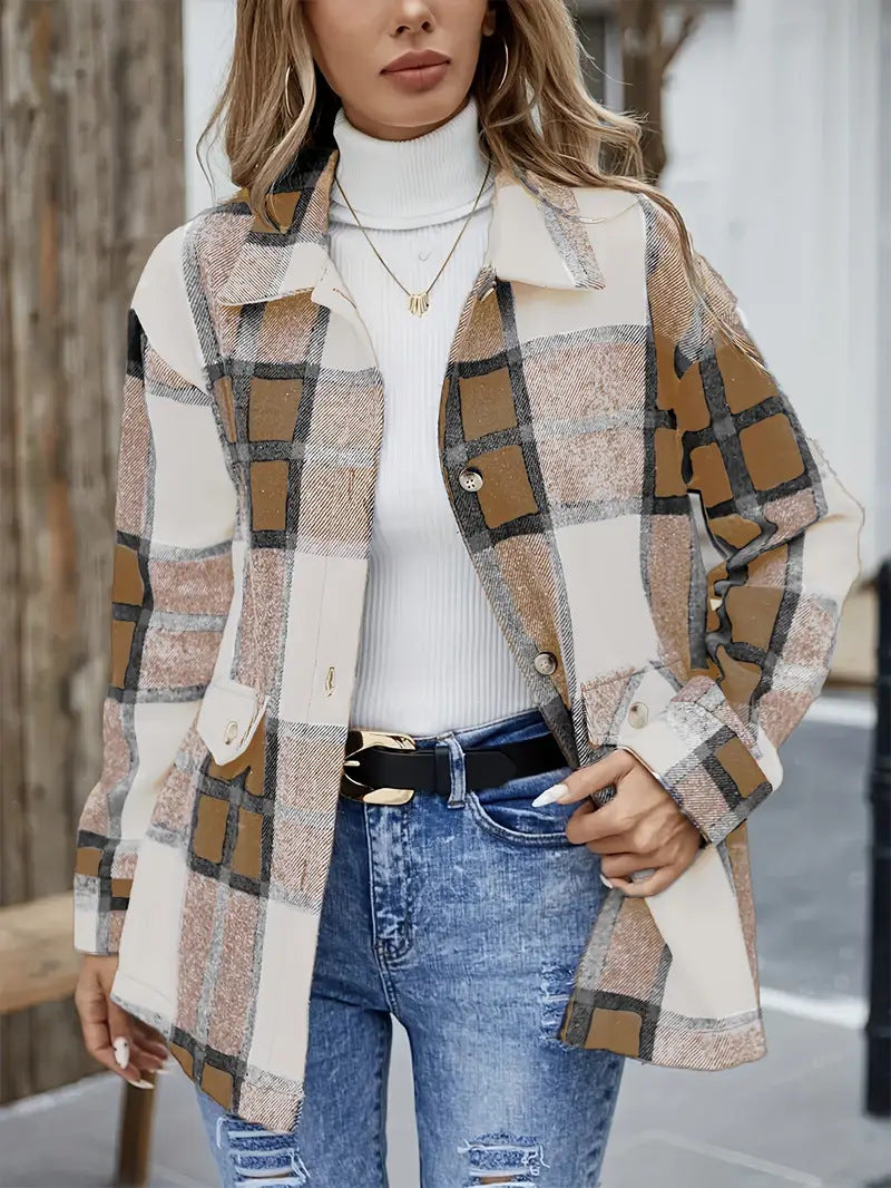 Chemise overshirt à carreaux pour femmes Chic und Stil