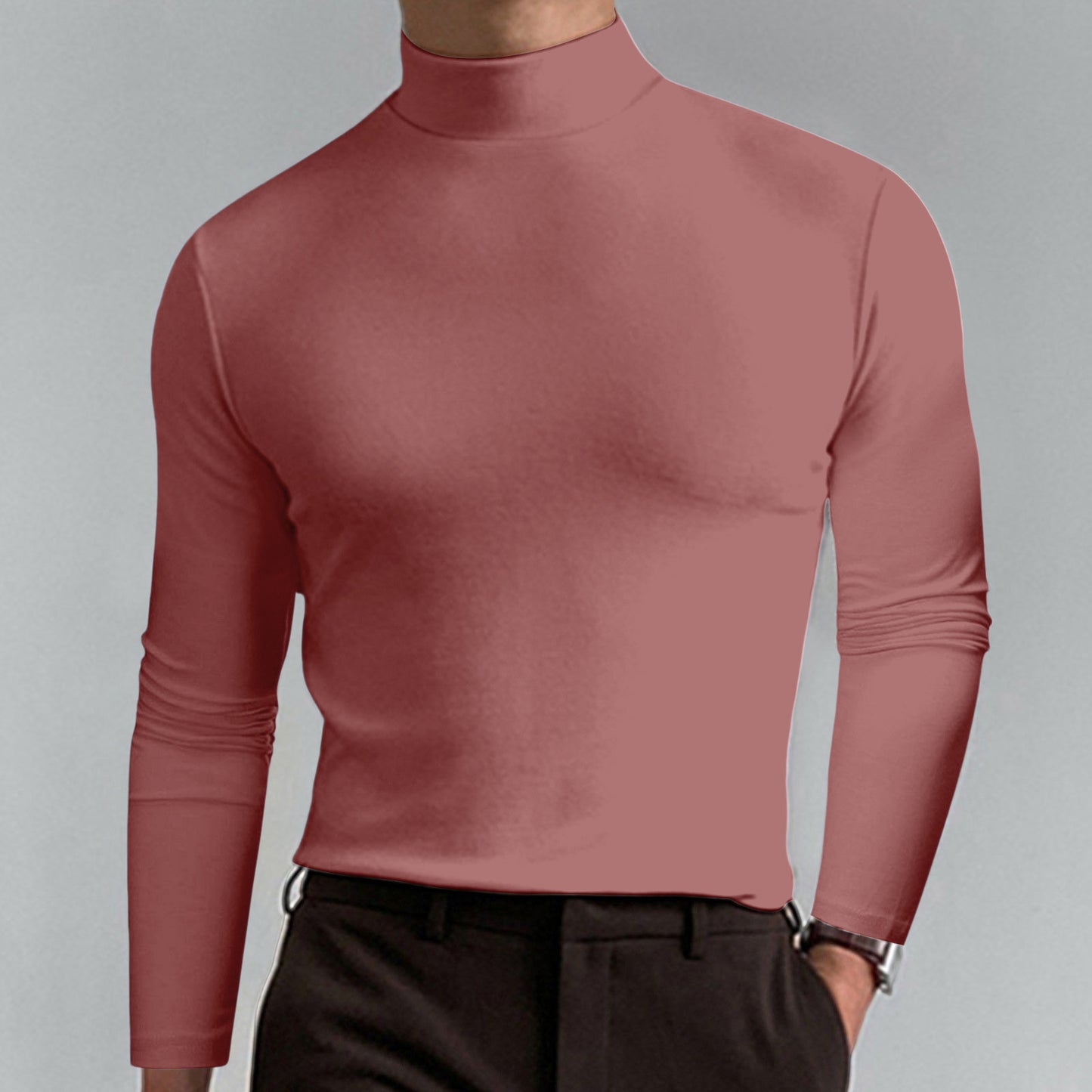 Pull-over à col roulé pour hommes en matériaux confortables et élastiques Chic und Stil