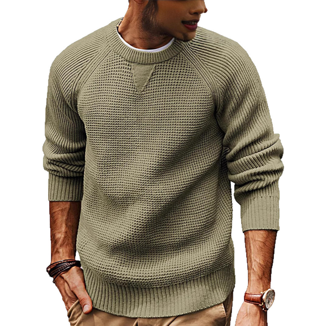 Pull en tricot décontracté pour hommes avec un motif de tissu structuré et un col rond Chic und Stil