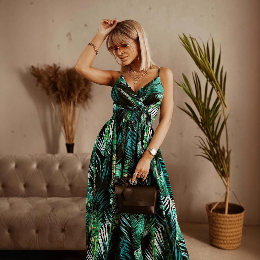 Chic and stylish tropical print maxi dress for women 1751348966