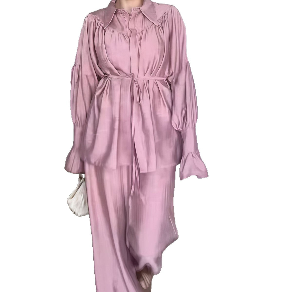 Dames Chic Blouse et Pantalon Large au Look Élégant Chic und Stil