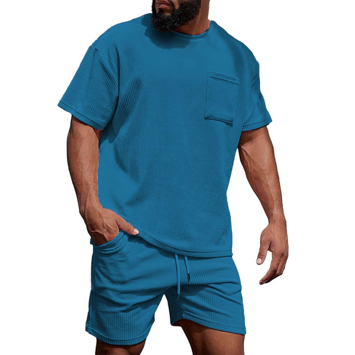 Hommes T-shirt à manches courtes et short tenue de loisirs Chic und Stil