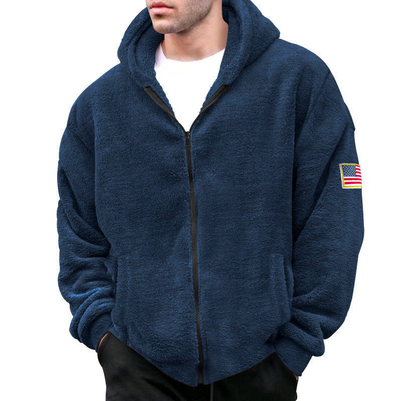 Veste à capuche en polaire pour hommes avec doublure douce et poches pratiques Chic und Stil