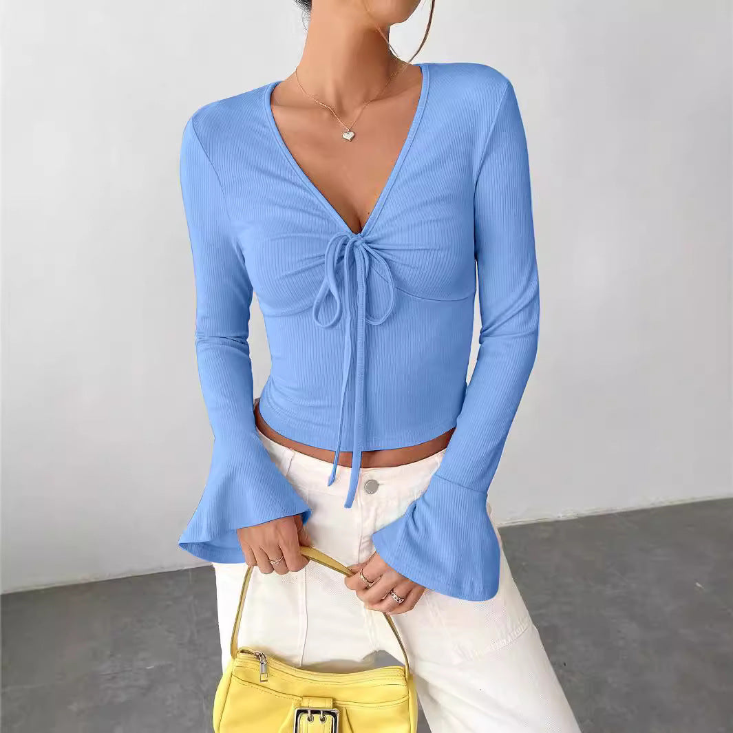 Chemise à manches longues pour femmes avec cravate et manches larges Chic und Stil