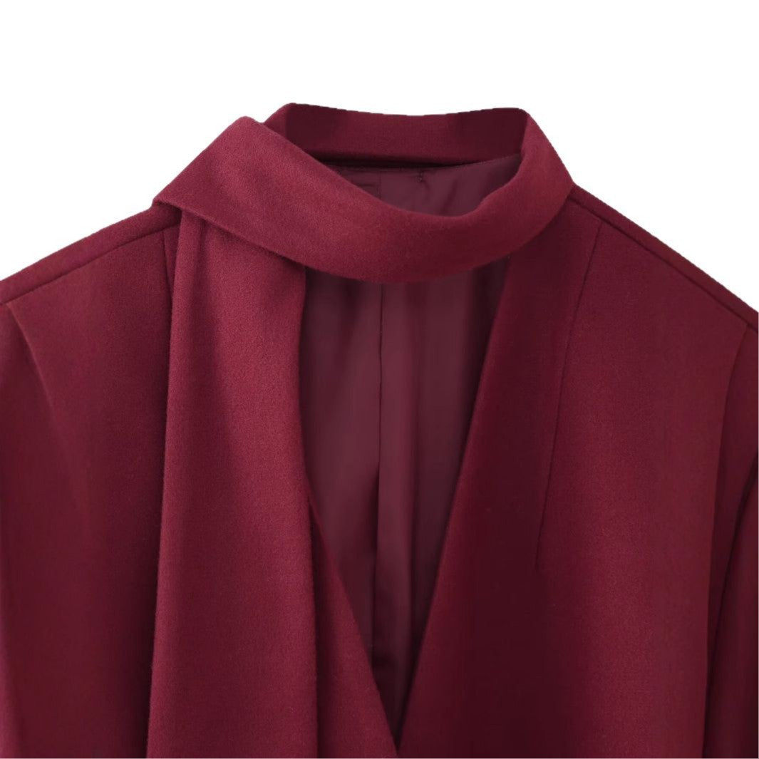 Elegant blazer jacket for women with chic scarf Chic and Style