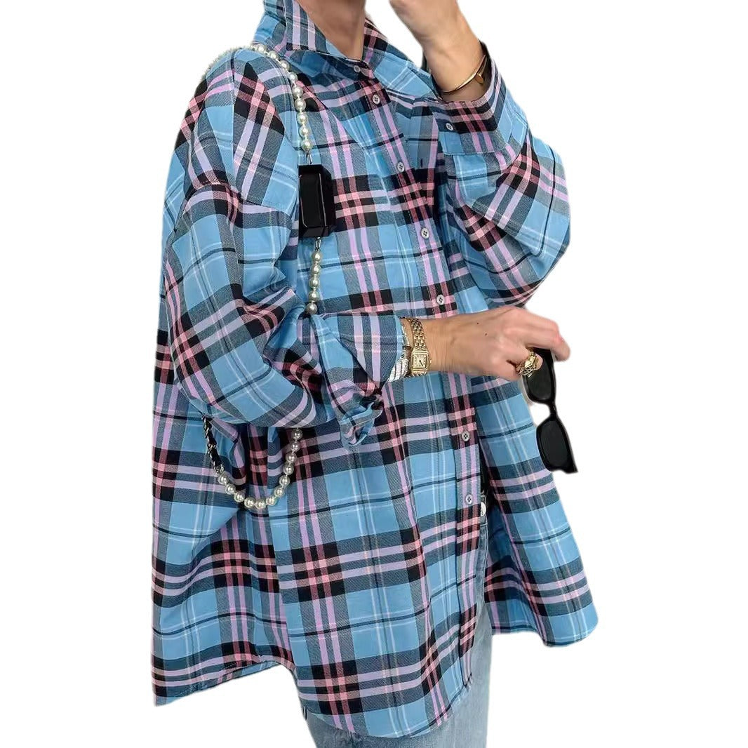 Chemise à carreaux surdimensionnée dames Chic und Stil