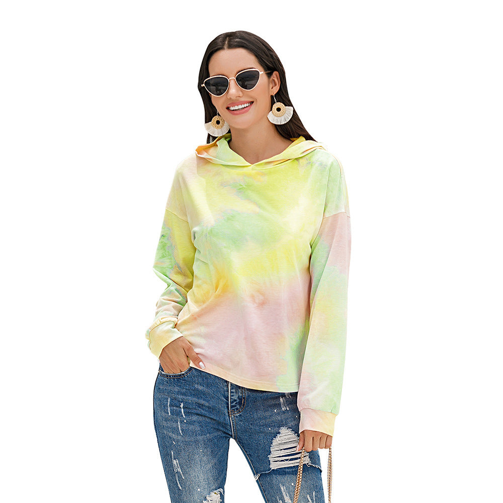 Pull à capuche décontracté pour femmes avec un design moderne Tie-Dye Chic und Stil