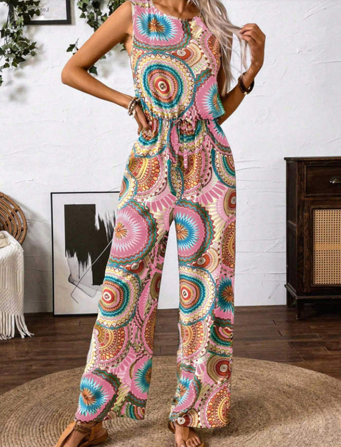 Combinaison bohème à jambes larges pour dames Chic und Stil