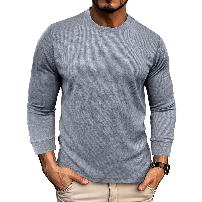 T-shirt à manches longues pour hommes en matériau ribbed respirant Chic und Stil