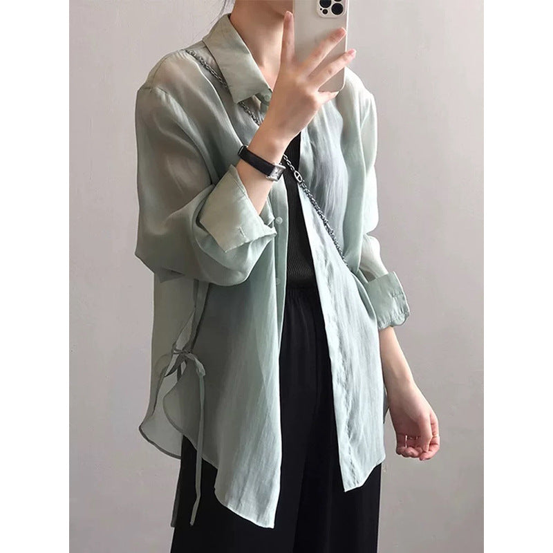 Chemisier léger transparent à boutons pour femmes Chic und Stil