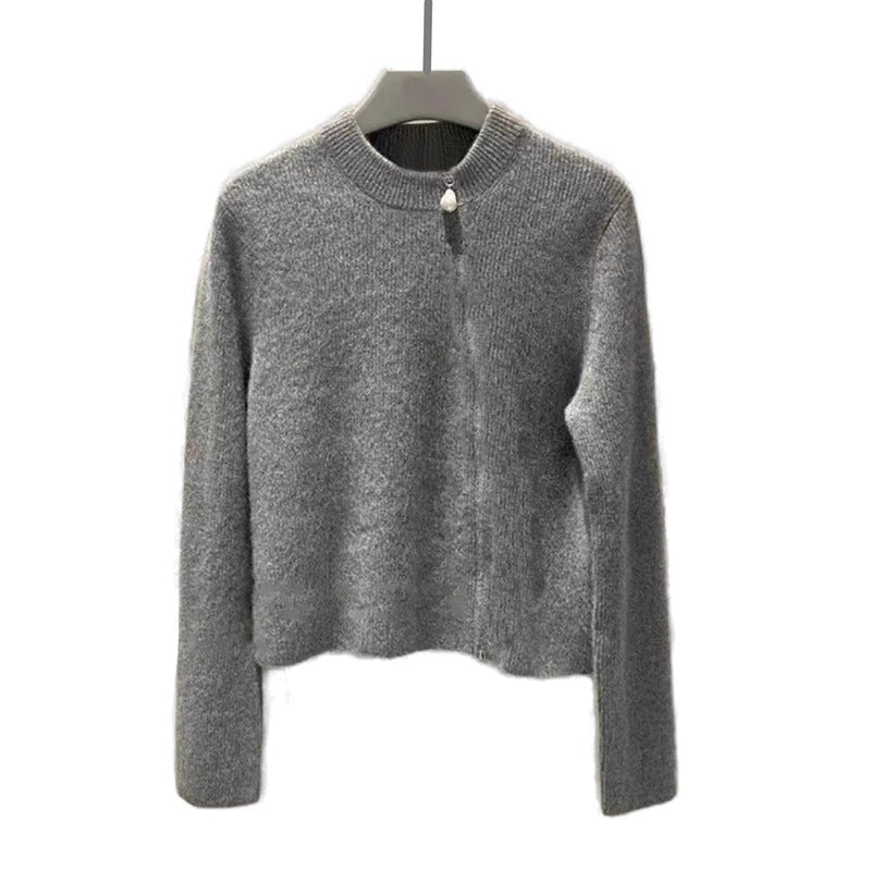 Pull en maille zippé à col haut pour femmes Chic und Stil
