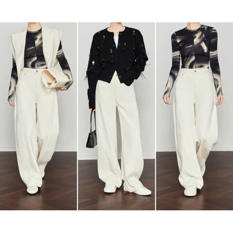 Cardigan en tricot texturé pour femme avec franges décoratives Chic und Stil