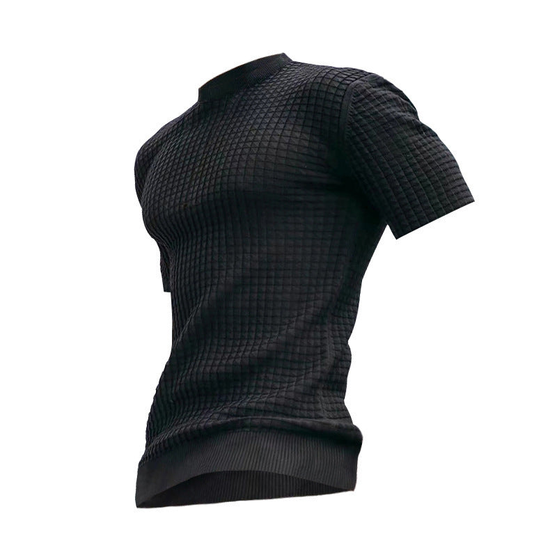 T-shirt Performance à manches courtes pour hommes avec design structuré Chic und Stil