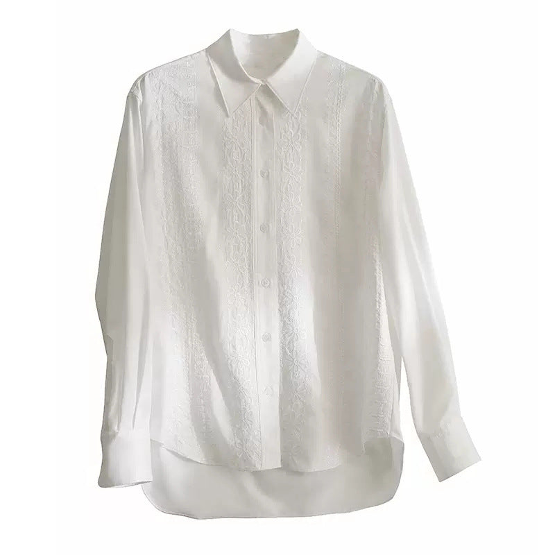Chemise à boutons brodée pour femmes Chic und Stil