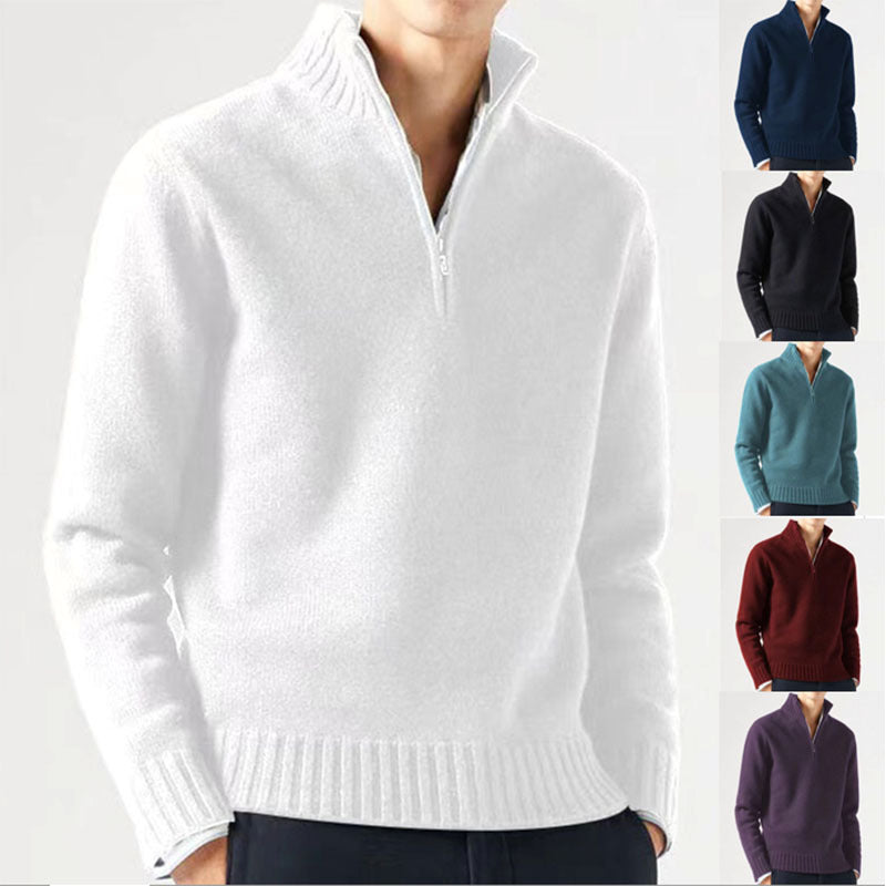 Pull homme avec col haut et fermeture éclair moderne Chic und Stil