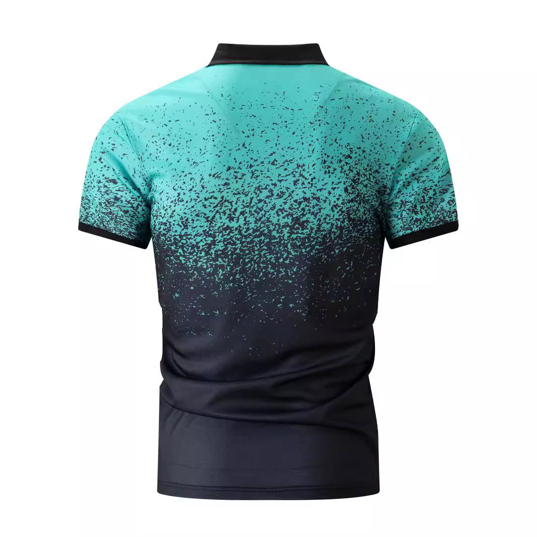 Hommes-Gradient-Impression-Performance-Polo-shirt Chic und Stil