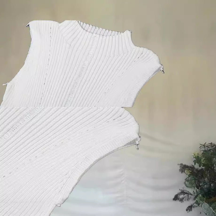 Femmes Robe maxi élégante à col haut et design côtelé raffiné Chic und Stil
