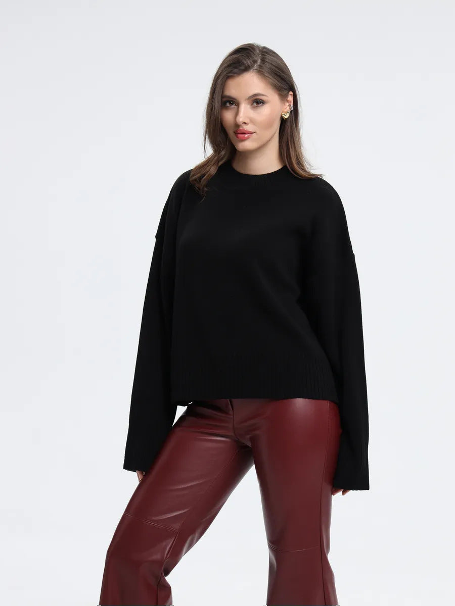 Dames Pull ample confortable avec motif côtelé texturé Chic und Stil