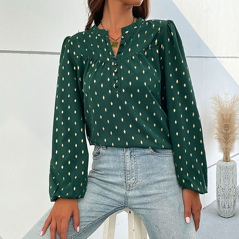 Chemise femme avec imprimé fin et détails de boutons Chic und Stil