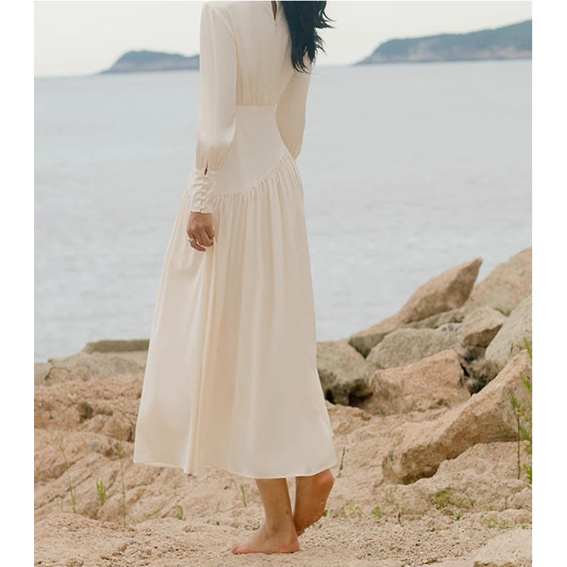 Robe Maxi Bohémienne Femme avec Pliage Élégant Chic und Stil