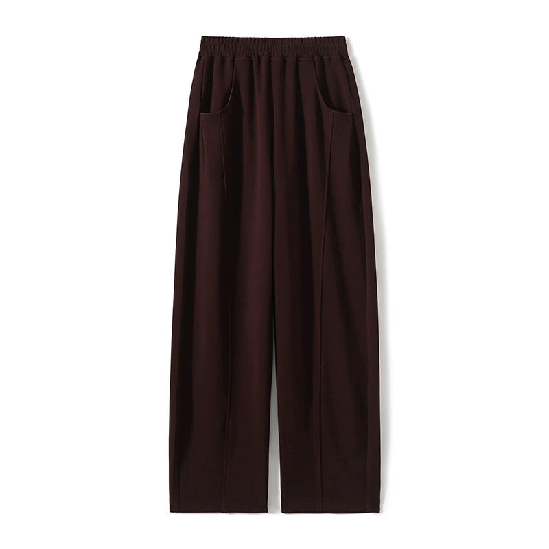 Pantalons larges en jersey doux taille haute pour femmes Chic und Stil