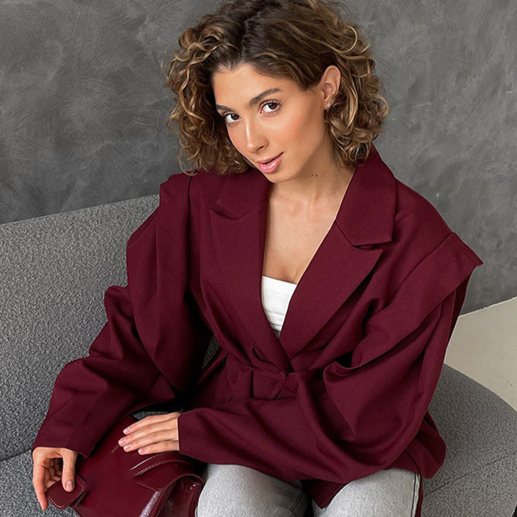 Blazer oversized pour femmes avec ceinture Chic und Stil
