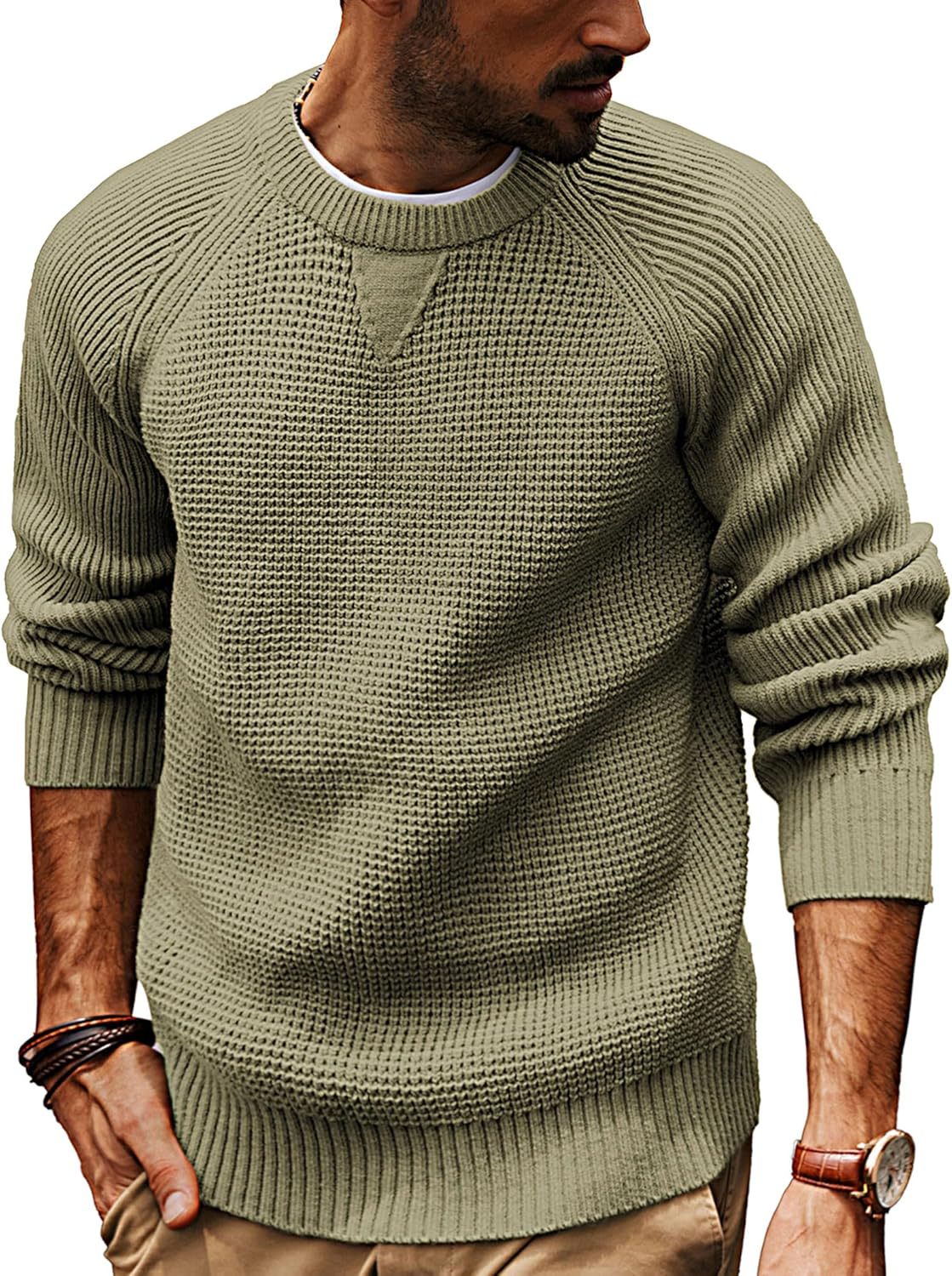 Pull en tricot décontracté pour hommes avec un motif de tissu structuré et un col rond Chic und Stil