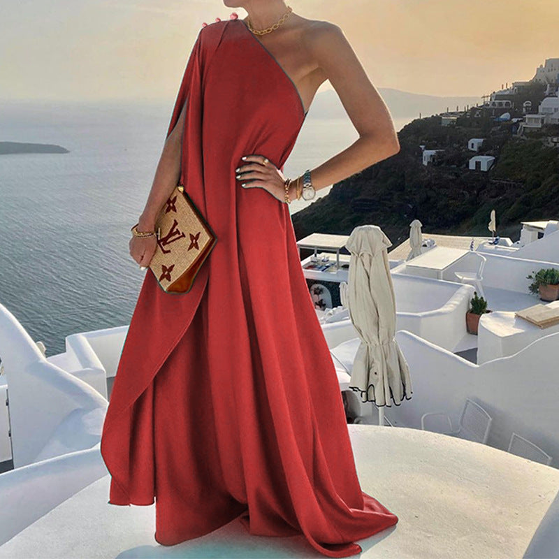 Robe maxi femme avec design asymétrique Chic und Stil