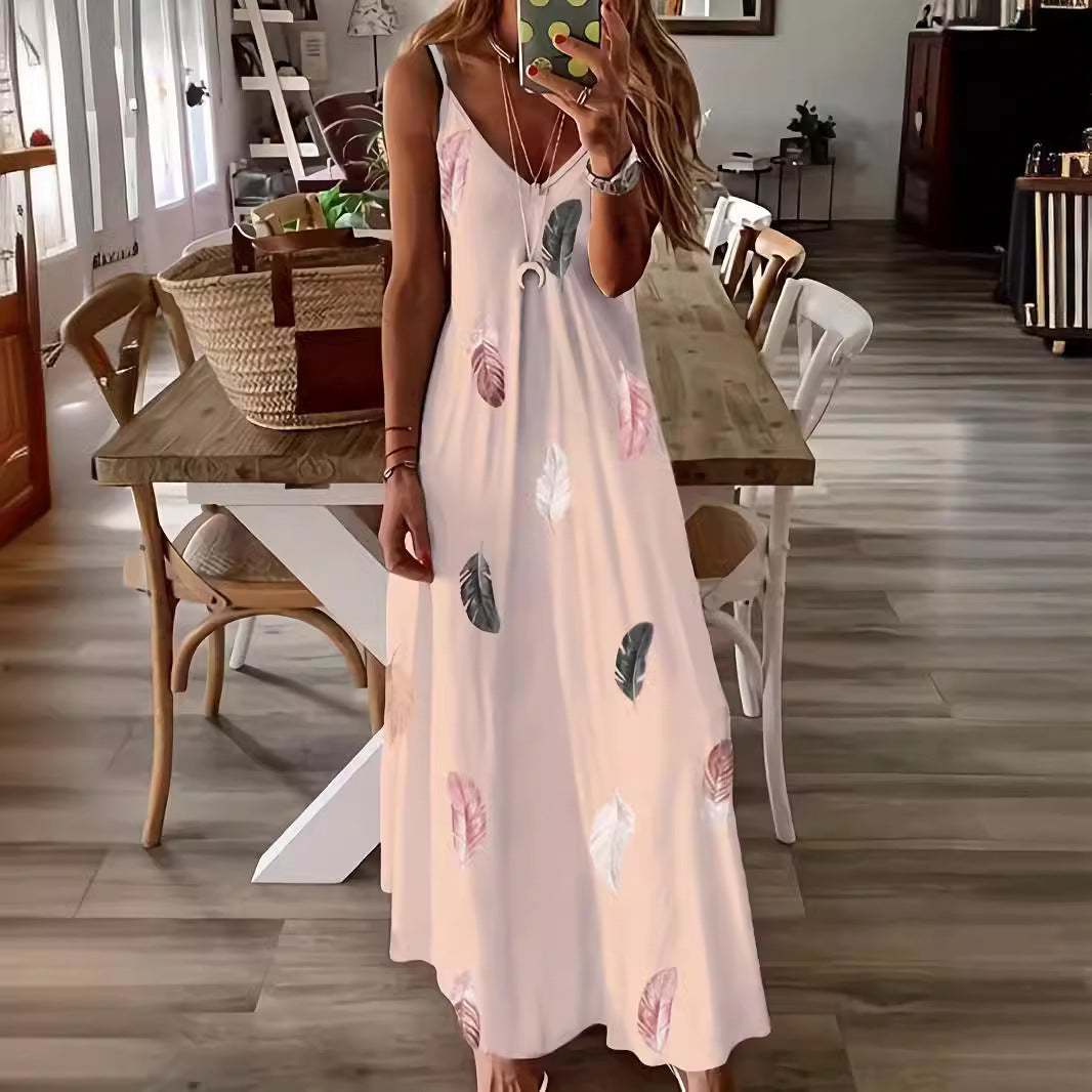 Robe maxi à imprimé feuillage Chic und Stil