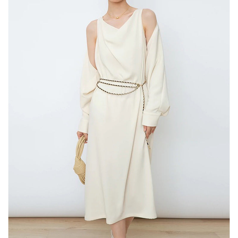 Robe midi élégante à manches longues pour femmes Chic und Stil