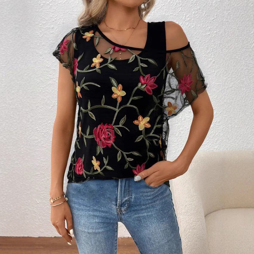 Chemisier femme avec des appliques florales Chic und Stil